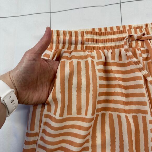 Grey Bandit Pants Womens Large Orange Striped Wide Leg Palazzo Resort Boho New - Picture 7 of 13